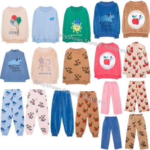 Toddler Sweatshirts 2021 AW Weekend Brand Kids Boy Girl Hoodies Baby Fashion Winter Velvet Outwear Clothes for Child Casual Top