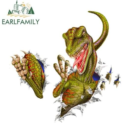 EARLFAMILY 13cm x 13cm 3D RAPTOR Dinosaur Car Sticker Torn Metal Dragon Decal Vinyl Graphics Creative Bumper Window Stickers