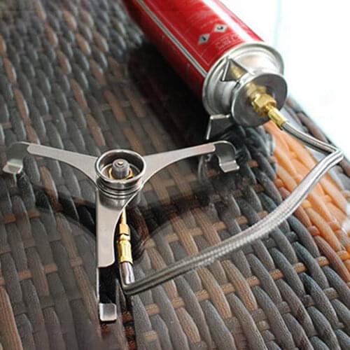 Gas Converter Three-cornered Long Cylinder Air Tank Conversion Adapter Foldble Stove Connector for Camping Picnic Accessories