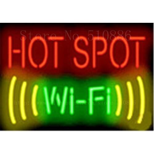 Hot Spot Wi Fi neon sign Handcrafted Light Bar Beer Pub Club signs Shop Business Signboard diet food diner break 17"x14"