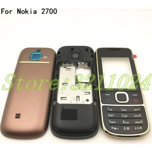 Good quality Original New For Nokia 2700 Housing Cover Door Frame + Battery Back cover+Keypad+Logo
