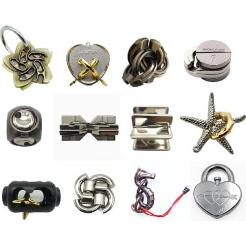 Classic IQ Metal Brain Teaser Baffling Educational Puzzles Game Toys for Adults Children