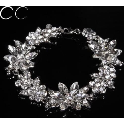 Beautiful fashion jewelry bridals bracelets for women party wedding jewellery crystal luxury engagement accessories E024
