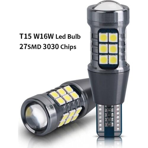 New Car LED Bulbs T15 W16W WY16W Auto Backup Reserve 3030 27SMD 1156 Auto Tail Brake Lamp Canbus No Error White 6000k 12V