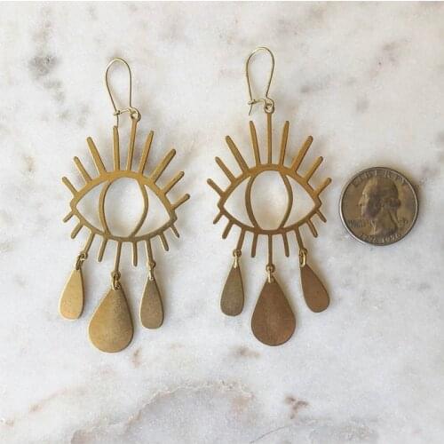 The Evil Eye Brass Earrings Eye of Horus Earring Charm Temperament Female Pendant Ear Studs Woman Jewelry Accessories Party Gift