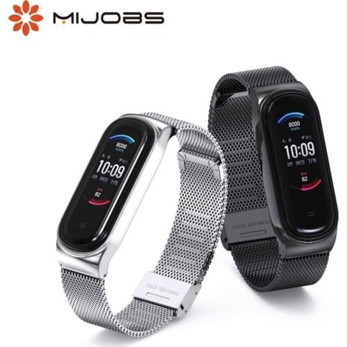 For Amazfit Band 5 Strap for Mi Band 6 5 4 3 Wristbands Metal for Xiaomi Mi Band 5 Bracelet Miband 4 Wrist Belt Mi Band 6 Strap