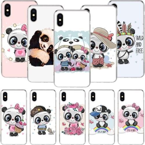 Lovely Panda Baby Cute Phone Case For iPhone 11 12 Pro XS XR X Max 7 8 6 6S Plus Mini + 5 SE Pattern Customized Coque Cover Capa