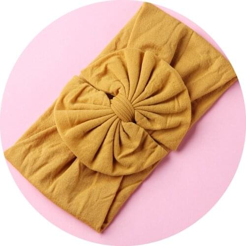 Cute Baby Girls Turban Head Wraps Bow Nylon Headbands For Girls Wide Headband For Children Toddler Baby Hair Accessories New