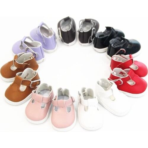 Fashion 5cm 1/6 BJD Handmade Doll Shoes For Dolls Mini PU Princess Shoelace Doll Accessories Toys For Children BJD Accessories