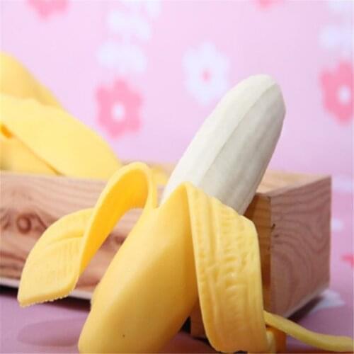 Squishy Silicone Banana Fruit Squeeze Toy Stress Reliever Toys Joke Anxiety Gift