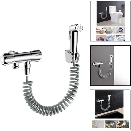 Handheld Toilet Bidet Sprayer Set Kit Toilet Water Sprayer for Bathroom Hand Sprayer Shower Head Self Cleaning Silver