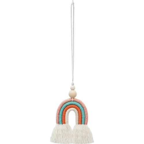 Delicate Cute Rainbow Creative Decor Hanging Pendant Ornament Car Rear View Mirror Car Pendant Hanging Car Styling Accessories