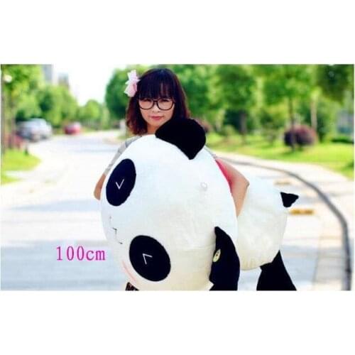 Huge lovely plush lying panda toy classic panda doll big panda doll gift about 100cm 0240