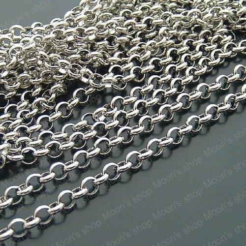 Wholesale Width 3.8mm Imitation Rhodium Copper Link Chains Accessories 2 Meter (JM2611)
