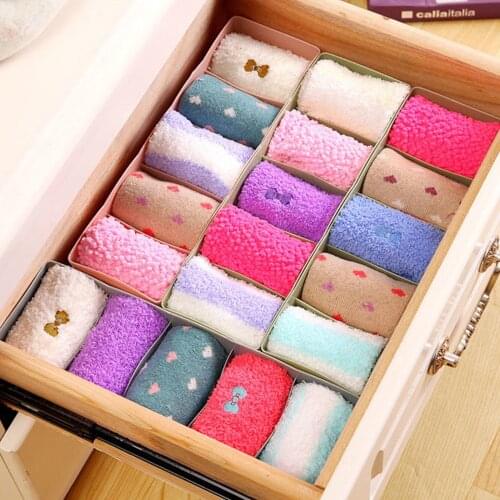 5 Grid Underwear And Socks Wardrobe Storage Boxes Organizer For Woemn Girls Sock Closet Organizer Case Home Room Container