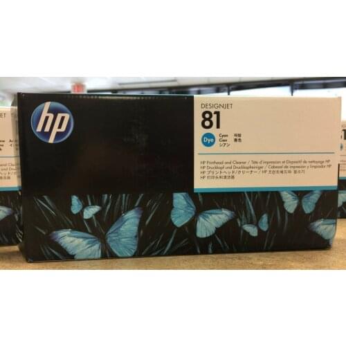 Original and Expired C4951A Dye Printhead and Printhead Cleaner for HP 81 Designjet 5000 Series, Cyan