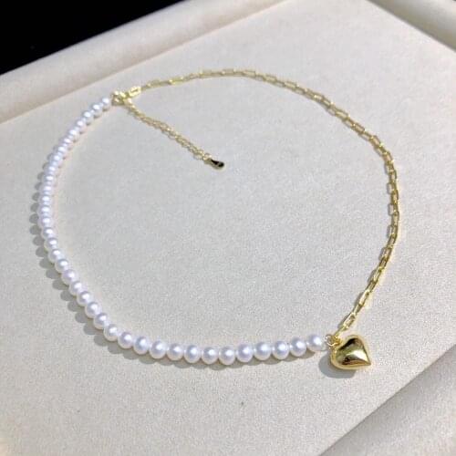 Heart 925 Sterling Silver Necklace Set Findings Jewelry Base Settings Mountings Parts for Akoya Edison Pearls, Coral, Jade