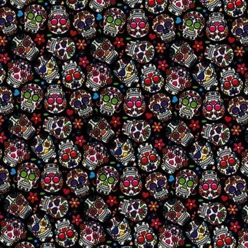 Water transfer film CSKW1074 0.5mX20m small flower skulls hydrographics film