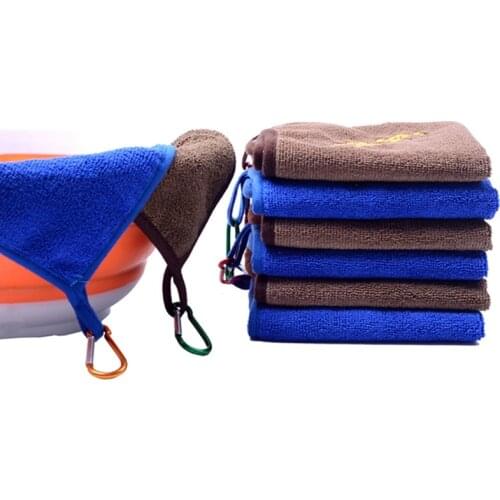 Profession fishing Wear-resisting Ultrafine Super Soft Brush Rod Fishing Special Towel Wipe Hands Fishing Towel with Buckles