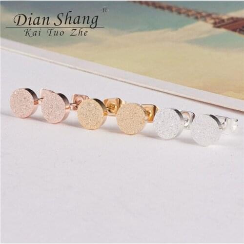 Wholesale 10pairs Earings Men Jewelry Minimalist Gold Color Brincos Stainless Steel Shiny Simple Round Stud Earrings For Women
