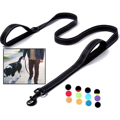 Reflective Padded Dog Leash Two Handle Durable Small Medium Large Dog Pet Training Leash