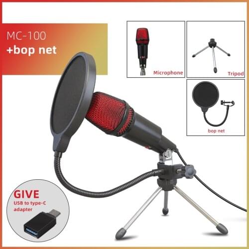 Recording USB Condenser Microphone Professional Studio Microphones For PC Computer Laptop Voice Podcasting For Youtobe Mic Stand