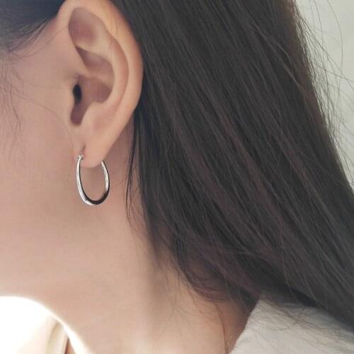 Amaiyllis 925 Sterling Silver Horseshoe Buckle U-shaped Earrings For Female Hoop Loop Earrings Summer Jewelry