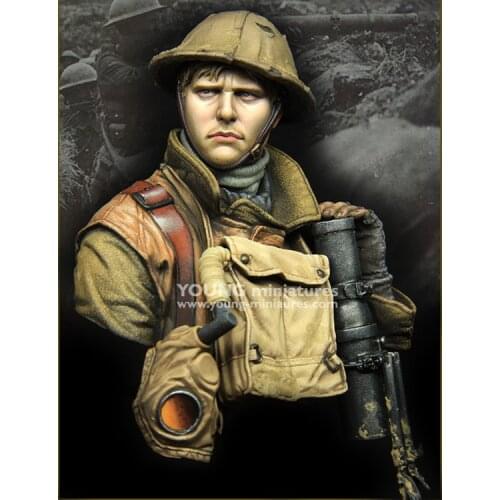 1/10 British LEWIS Gunner WWI, Resin Model Bust GK, military theme, Unassembled and unpainted kit