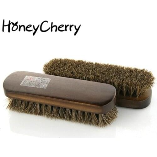 1Pcs Horse hair shoe brush full horse hair, oil polish tool, scrub suede fur, clear leather shoes