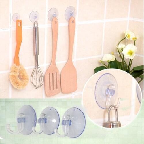 10PCS Home Transparent Strong Suction Cup Toughness Coat Wall Hooks Hanger Kitchen Bathroom Rubber Sucker Accessorie