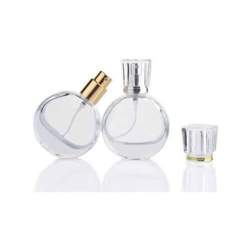10Pcs 25ml Mini Clear Glass Spray Perfume Bottle Portable Travel Refillable Cosmetics Empty Bottle Aluminum Spray Head