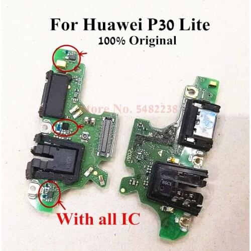 100% Original USB Charging Port Dock Flex cable For Huawei P30 Lite Charger Plug board connector Replacement parts