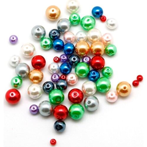 180-585PCS 4 6 8 10MM Glass Pearls round imitation pearl Beads for DIY Bracelet earrings choker charms necklace Jewelry findings