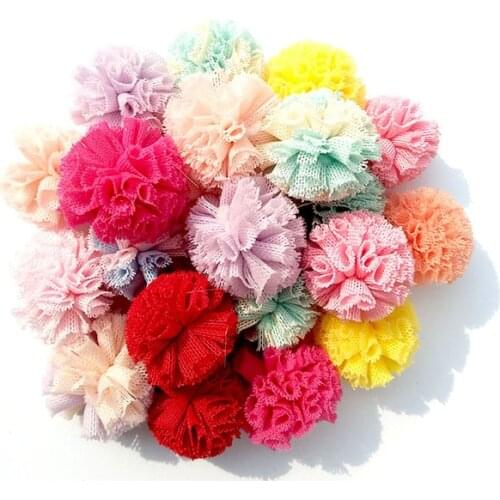 200pc 2.5cm Pom Pom mesh Balls Wedding Party Decor Fluffy Pompom Kids Hair Accessories DIY Scrapbook Toys Craft Supplies