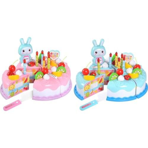37 Pieces/kit Colorful Pretend Fruit Birthday Cake Role Play Food Toys for Kids toddlers Early Development
