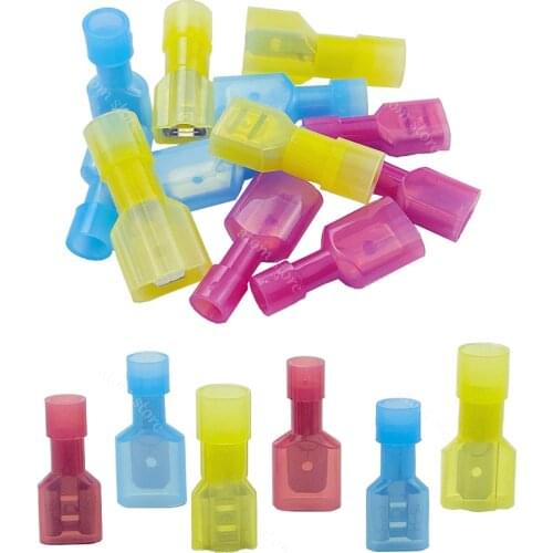 100PCS red Nylon male female fully insulated terminal FDFN (MDFN)1.25-250 6.3 plug spring insulated terminals terminator tmh