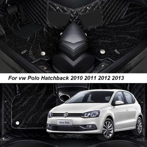 Car Floor Mats For vw Polo Hatchback 2010 2011 2012 2013 2014 2015 2016 2017 Rugs Surround Auto Interior Accessories Carpets