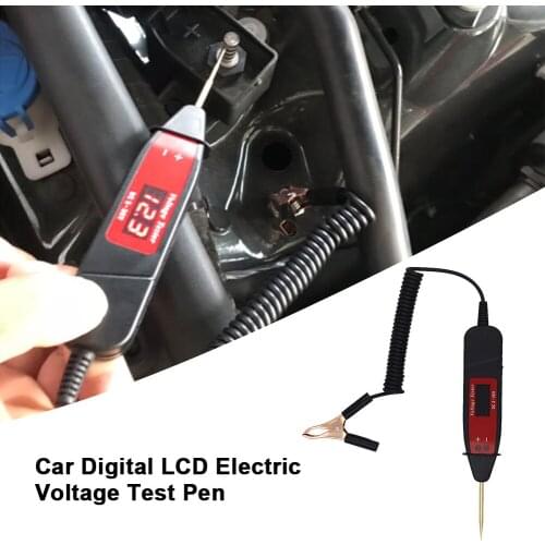 Car Digital LCD Circuit Tester Automobile Maintenance Voltage Test Pen Automotive Circuit Test Pen Car Accessories