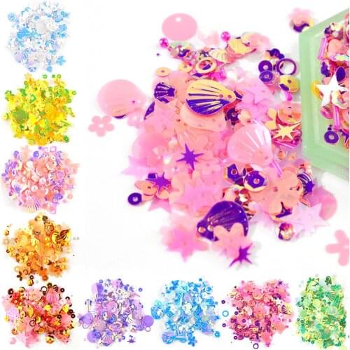 Atacado Mix Macaroon Colors Nail Sequins Glitter Accessories Jewelry Making Kit Sieraden Maken UV Resin Artesanato Accesorios