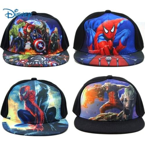 Disney Marvel Childrens Hat Superhero Kids Boys Girls Baseball Cap Flat Brim Adjustable Hip Hop Hat Casual Hat 3-8 Years Old