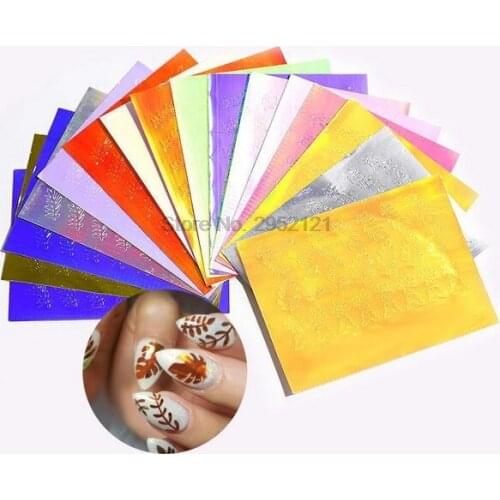 By dhl 500sets 16pcs Holographic Fire Flame Nail Stickers 3D Glitter Laser Flames Nail Art Foil Decal Decorations Set new