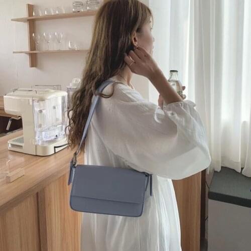 Elegant Korean Fashion Baguette Bag for Women 2021 New Ladies Luxury PU Leather Shoulder Crossbody Bags Female Handbag Purses