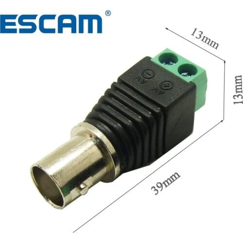 ESCAM 10pcs/lot Coax Cat5 Cat6 BNC female CCTV Connector, BNC female Jack Video Balun Connectors BNC Female plug