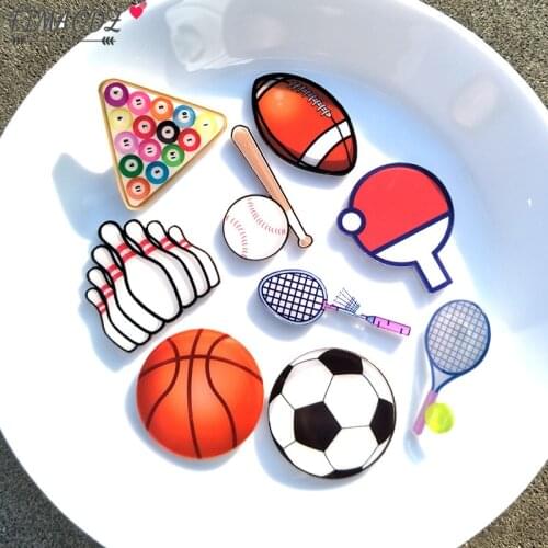 FIMAODZ Cartoon Football Basketball Baseball Brooches Badminton Table Tennis Sports Club Brooch Pins Women Men Boys Badge Gift