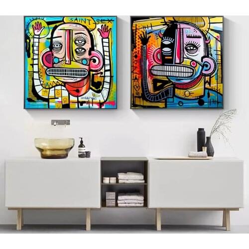 Graffiti Street Art Abstract Colorful Character Posters and Prints Canvas Paintings Wall Art Pictures for Living Room Decor