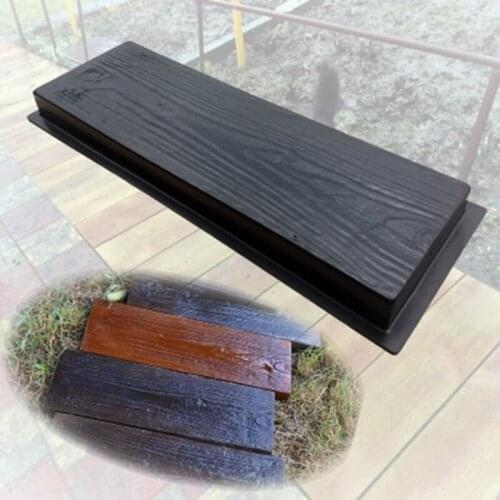 Imitation Wood Grain DIY Path Maker Paving Cement Brick Mold Stepping Pavement Road Concrete Mould