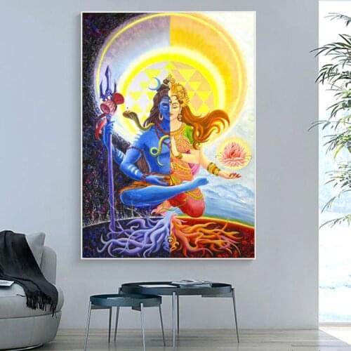Indian God Lord Shiva Wall Posters and Prints Hindu Gods Canvas Paintings on The Wall Art Pictures for Living Room No Frame