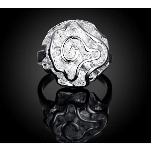 Flower shape rings silver plated wedding rings for women engagement Bridal jewelry anel feminino elegant Classic