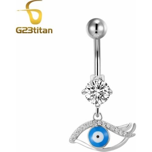 Sexy Hanging Belly Button Belly Button Ring Neo-Gothic Style Belly Button Ring G23 Titanium Crystal Buckle