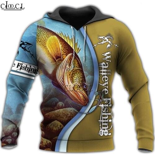 CLOOCL Beautiful Walleye Fishing 3D Print Hoodies Men Women Harajuku Fashion Sweatshirt Casual Streetwear Hoodie Drop Shipping